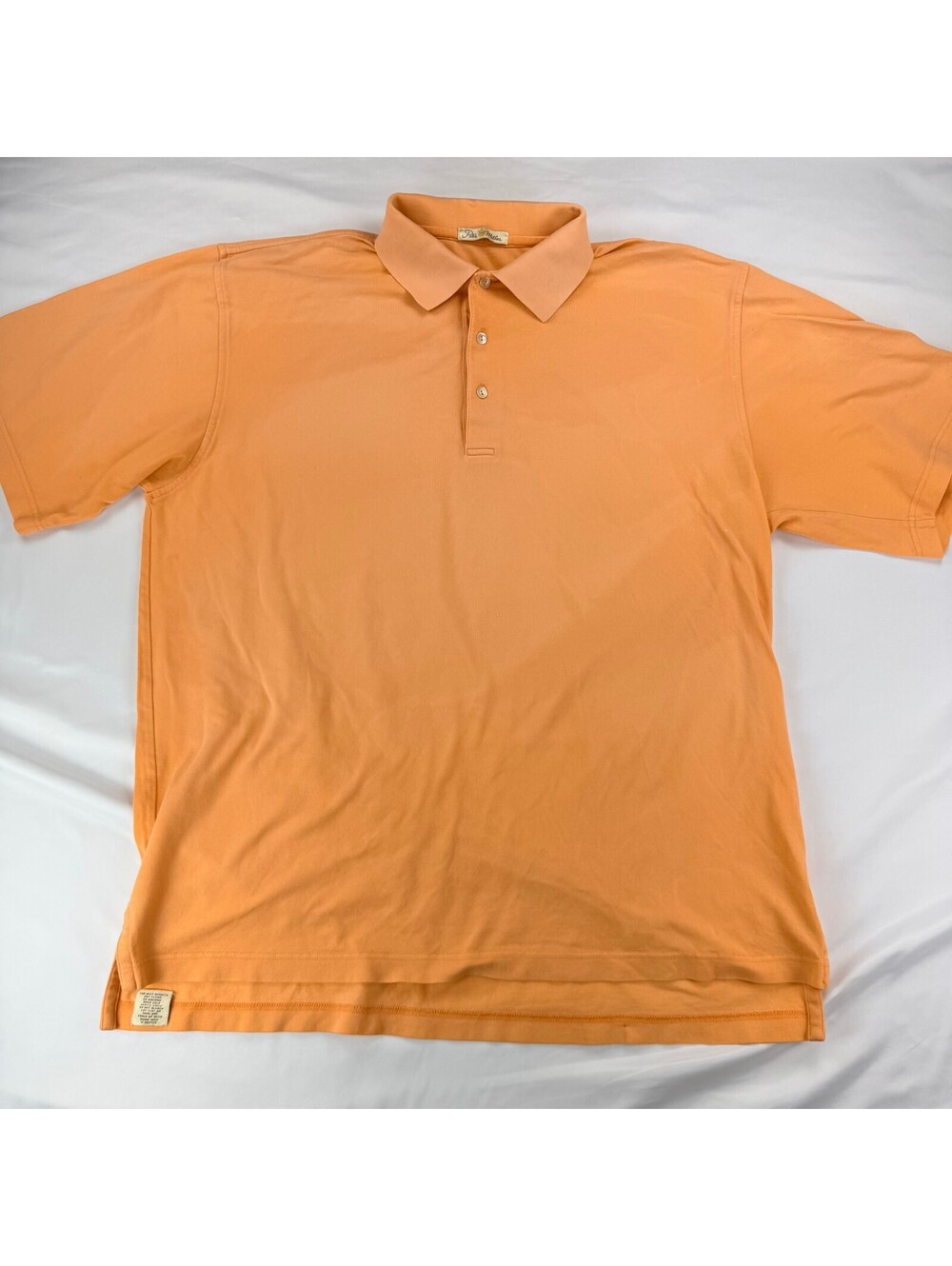 Peter Millar Polo Shirt Mens Large Orange Double Mercerized Cotton Stretch
